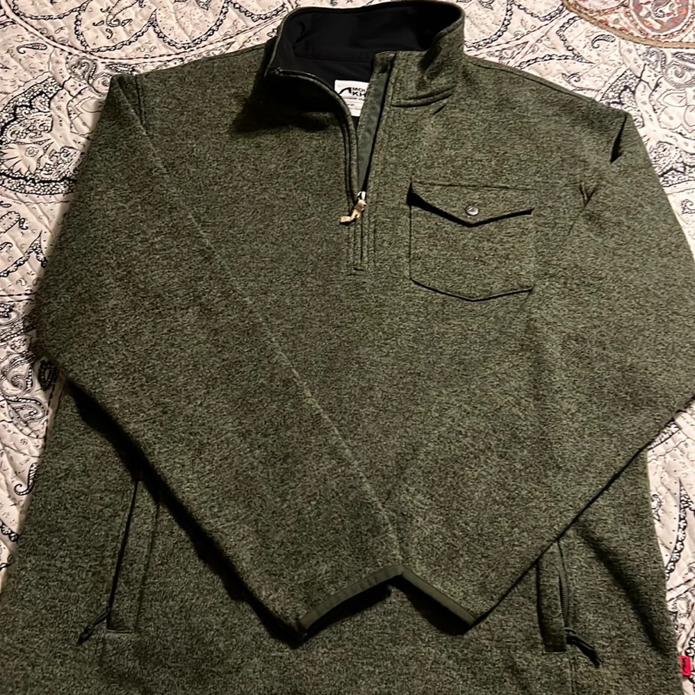Mountain Khakis Men's Old Faithful Qtr Zip Sweater. Hunter green, XX-Large.